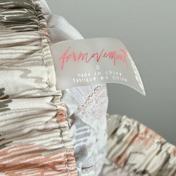 FP Movement Shorts Womens S Printed In The Wild Mid Rise Paperbag Sporty Active - Picture 8 of 9